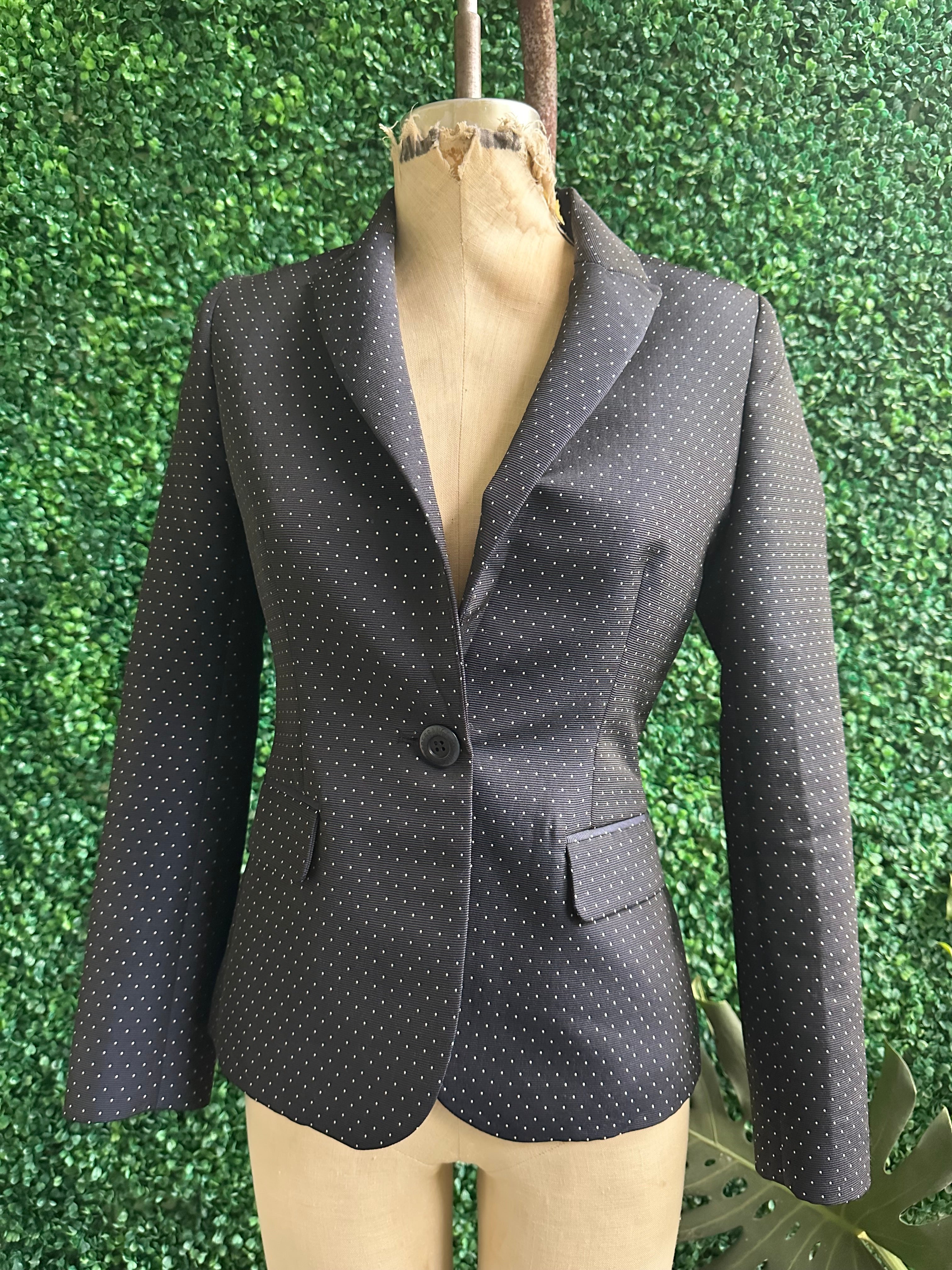 Ines de La Fressange Paris Tristan Polka Dot Single-Button Blazer