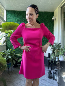NWT Pink ANN TAYLOR Shift Dress Puff Sleeve size 8