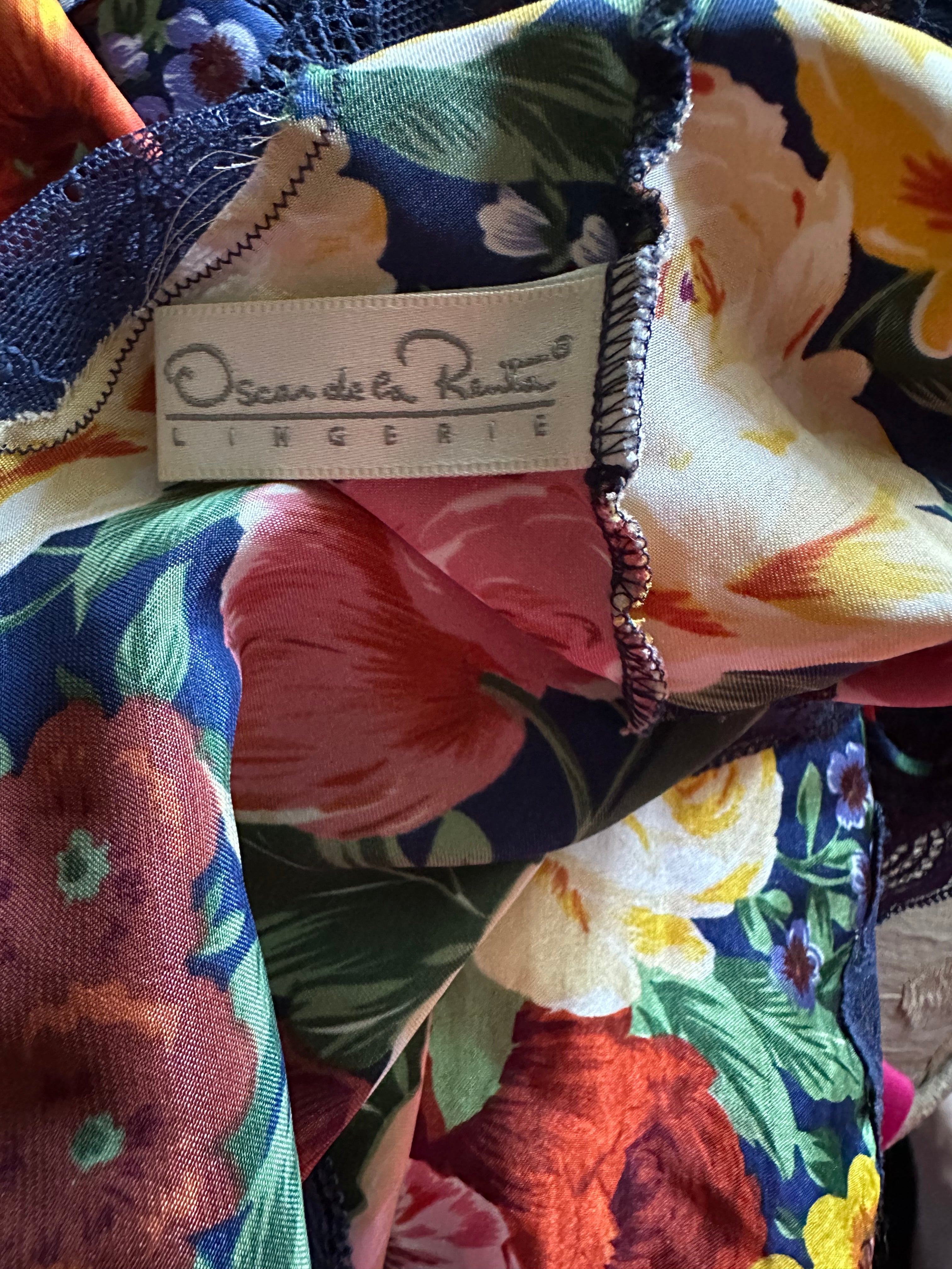 Rare Oscar de La Renta vintage lingerie Floral lace set skirt and top