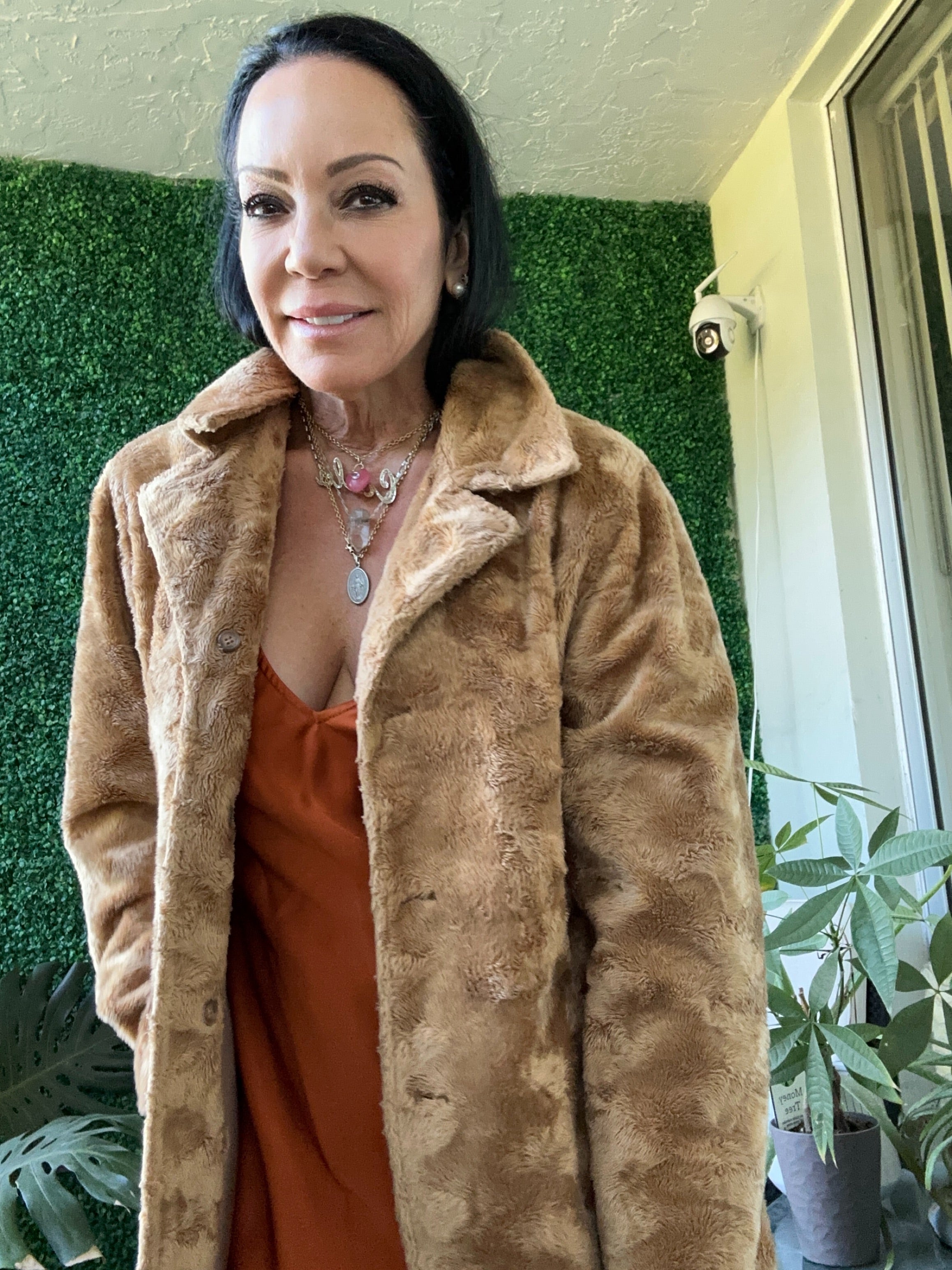 1970s Camel Faux Fur Coat Jacket  L MISDEMEANOR