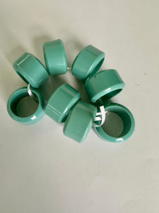 LUCITE Tiffany Blue NAPKIN Large RINGS SET OF 8 VINTAGE