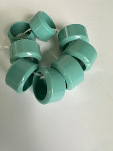 LUCITE Tiffany Blue NAPKIN Large RINGS SET OF 8 VINTAGE