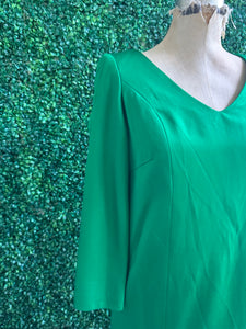 1960s Jackie Kennedy green satin dress with pleated skirt Alonso made in Italy