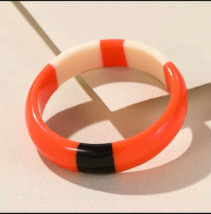 New Deastock Colorful Resin Bangles for Women – Geometric Round Bracelet Set 3 Pcs