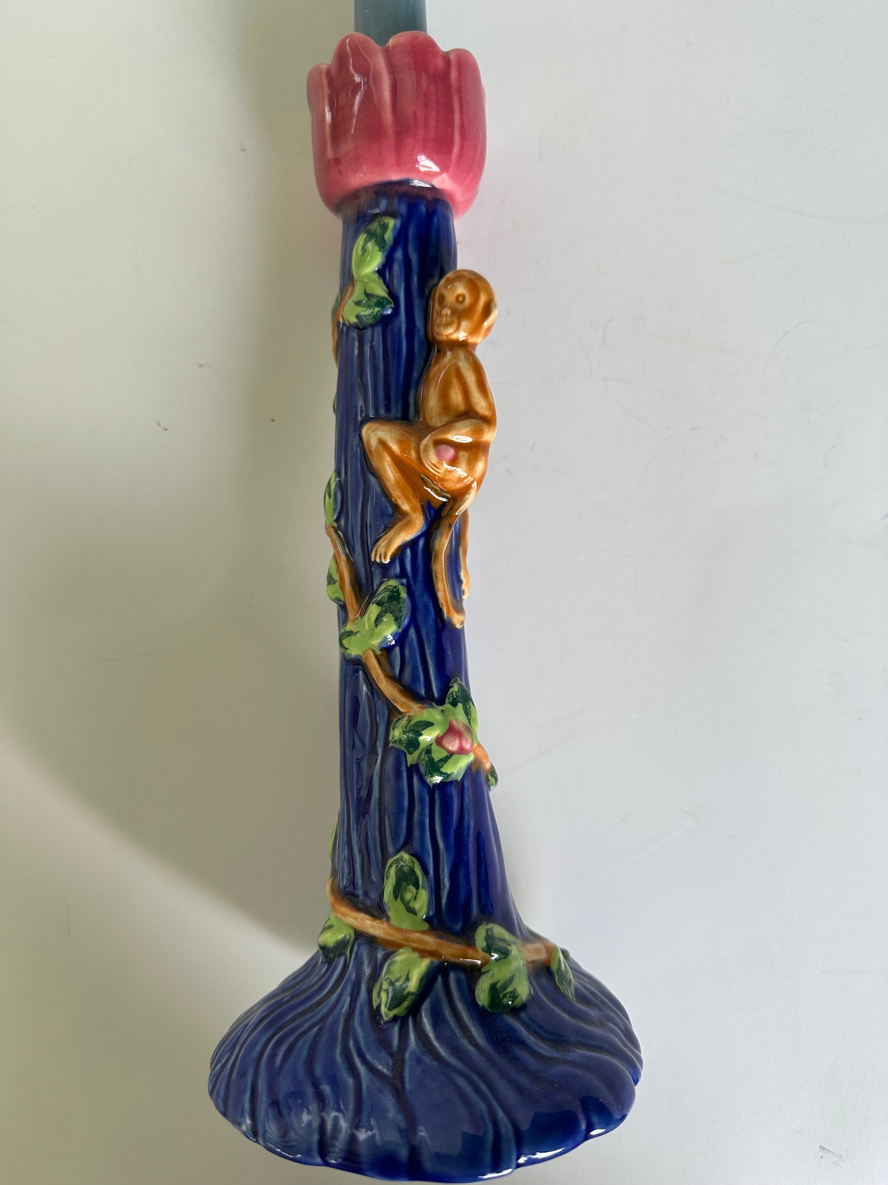 Belle Casa Candle Holder Tropical Theme, Monkey Claiming Branch, By Ganz