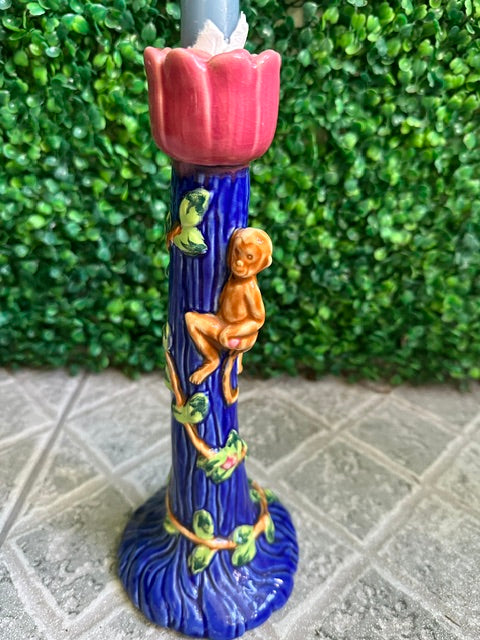 Belle Casa Candle Holder Tropical Theme, Monkey Claiming Branch, By Ganz