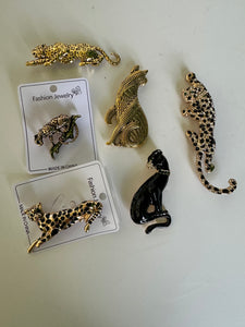 New Leopard Enamel Brooch Pins Animal set of 6