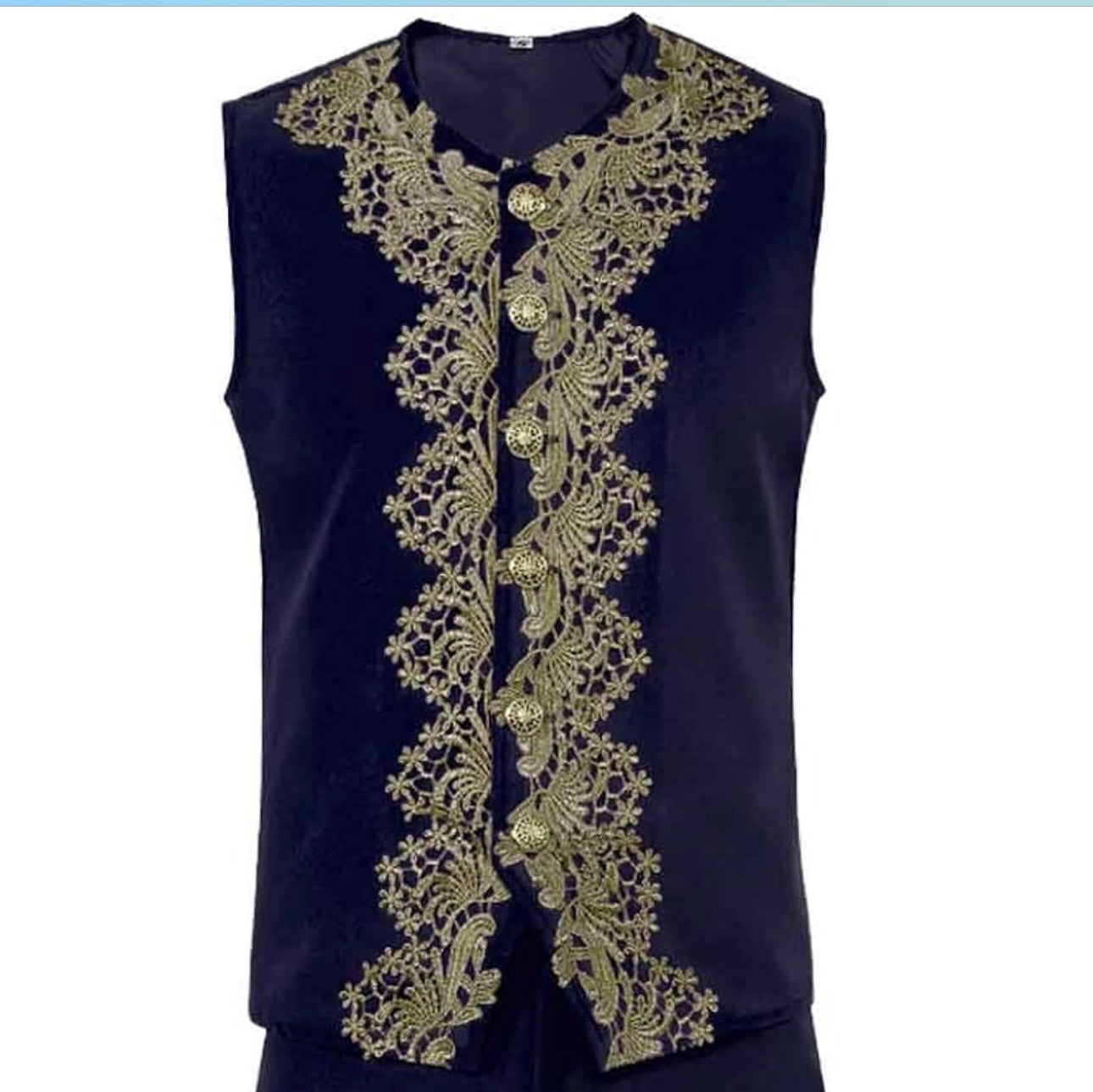 Vintage Victorian Luxury Gold Embroidery Napoleon Vest – Charming British Elegance