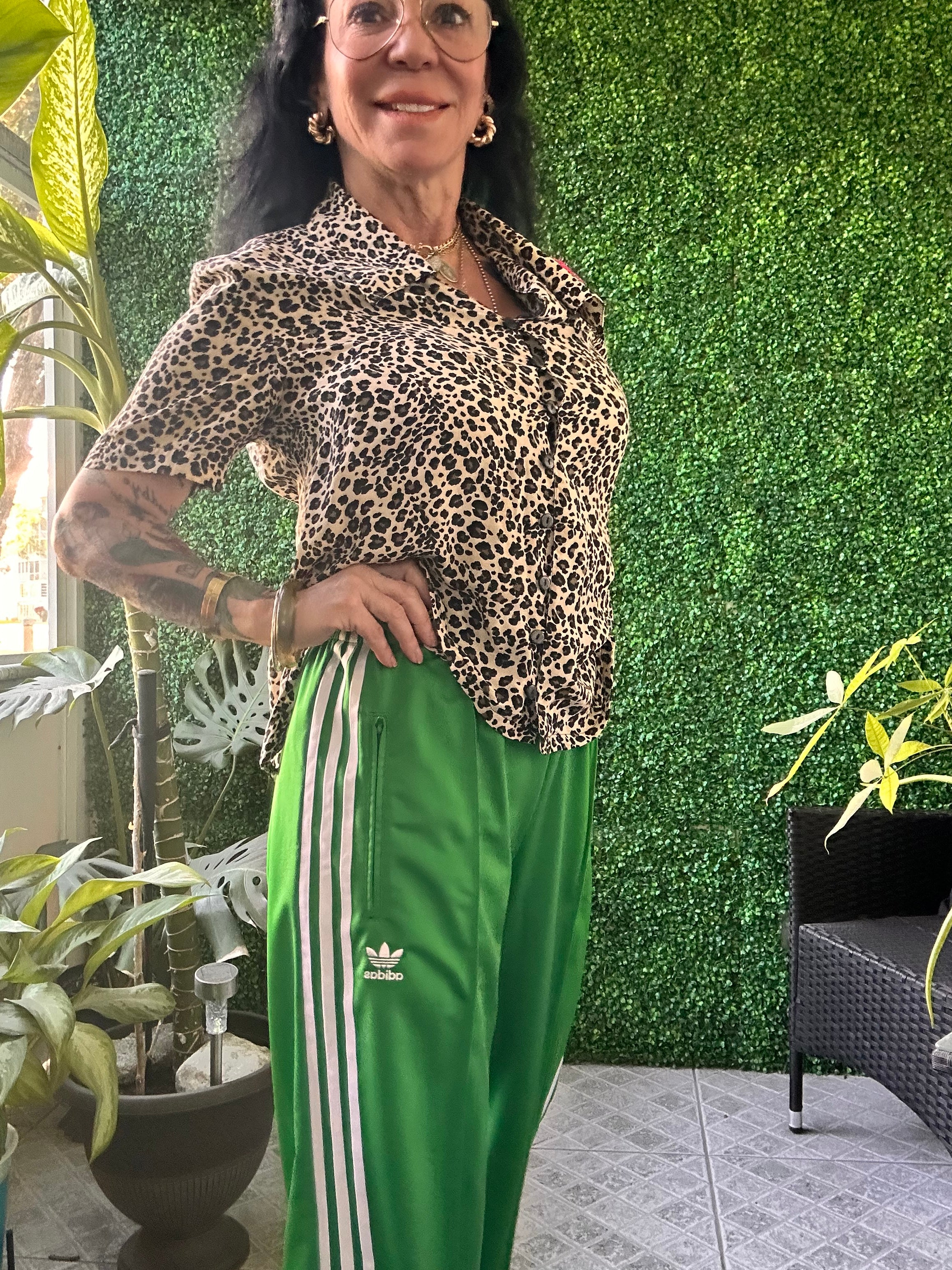 80s Cheetah Animal print silk with sequins and fringe