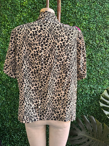 80s Cheetah Animal print silk with sequins and fringe