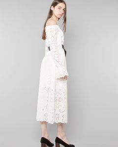 NWT Lily cutout embroidery off white crepe mini dress wedding gown by Perseverance London