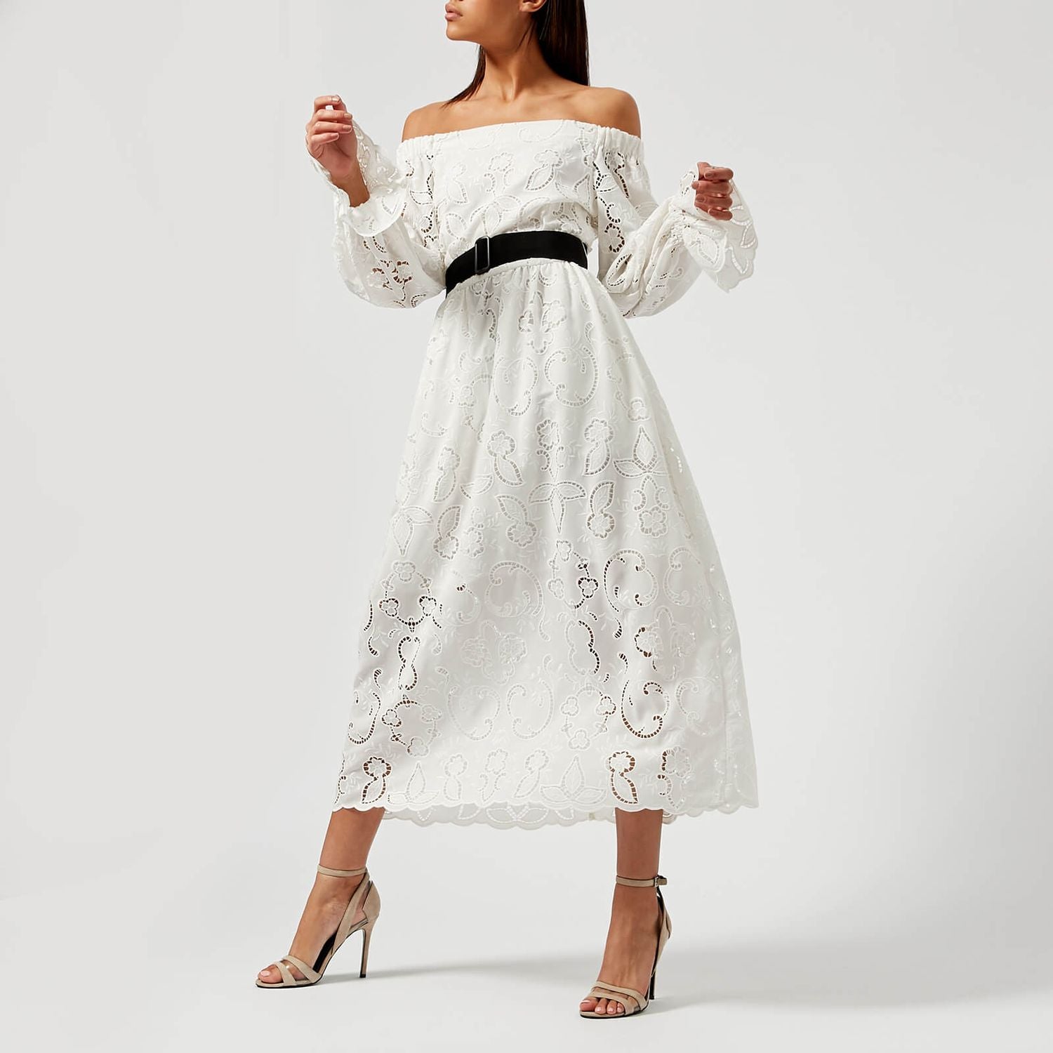 NWT Lily cutout embroidery off White crepe mini dress wedding gown by Perseverance London NWT Lily cutout embroidery off White crepe mini dress wedding gown by Perseverance London