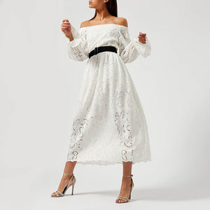 NWT Lily cutout embroidery off white crepe mini dress wedding gown by Perseverance London