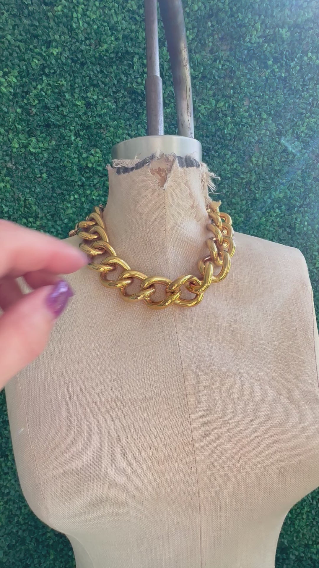 Michael Kors statement gold chunky choker necklace and bracelet set