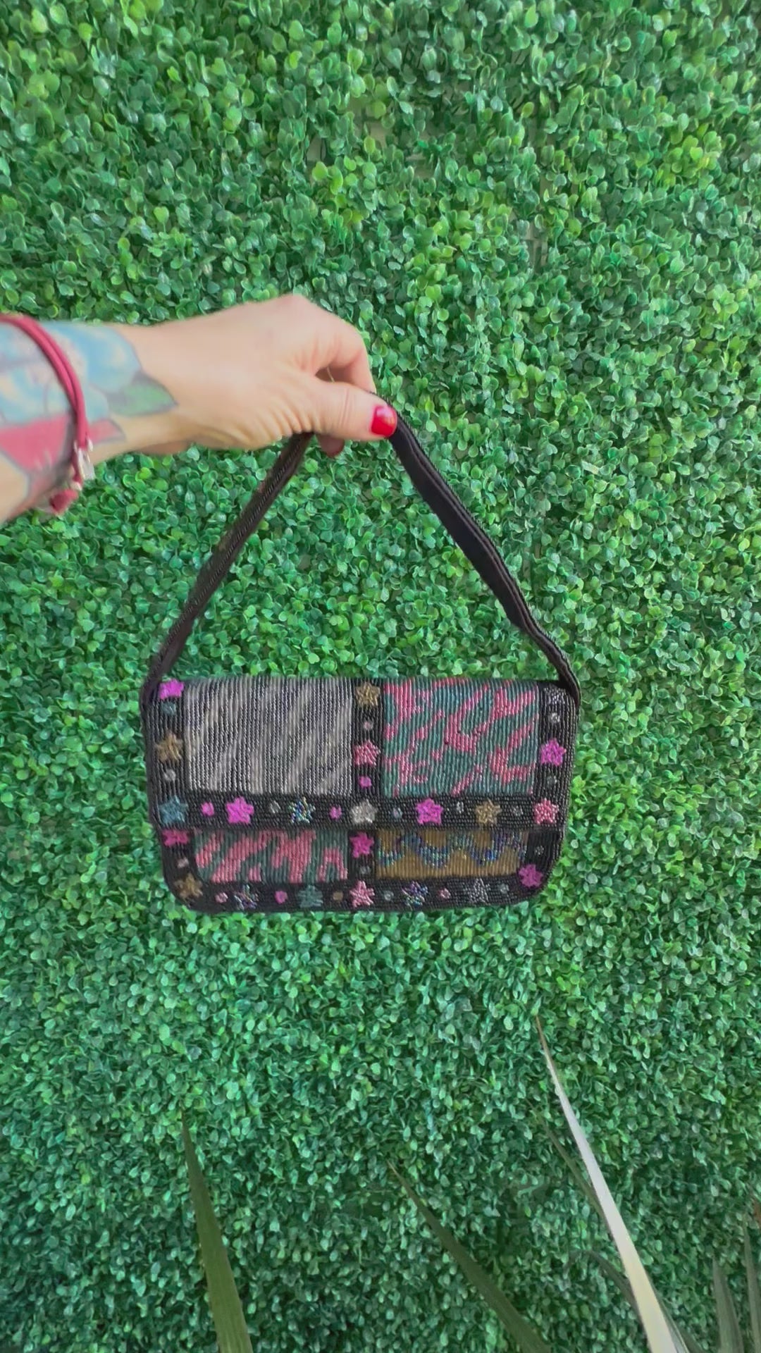 Vintage beaded patchwork Star purse Mini Fashion