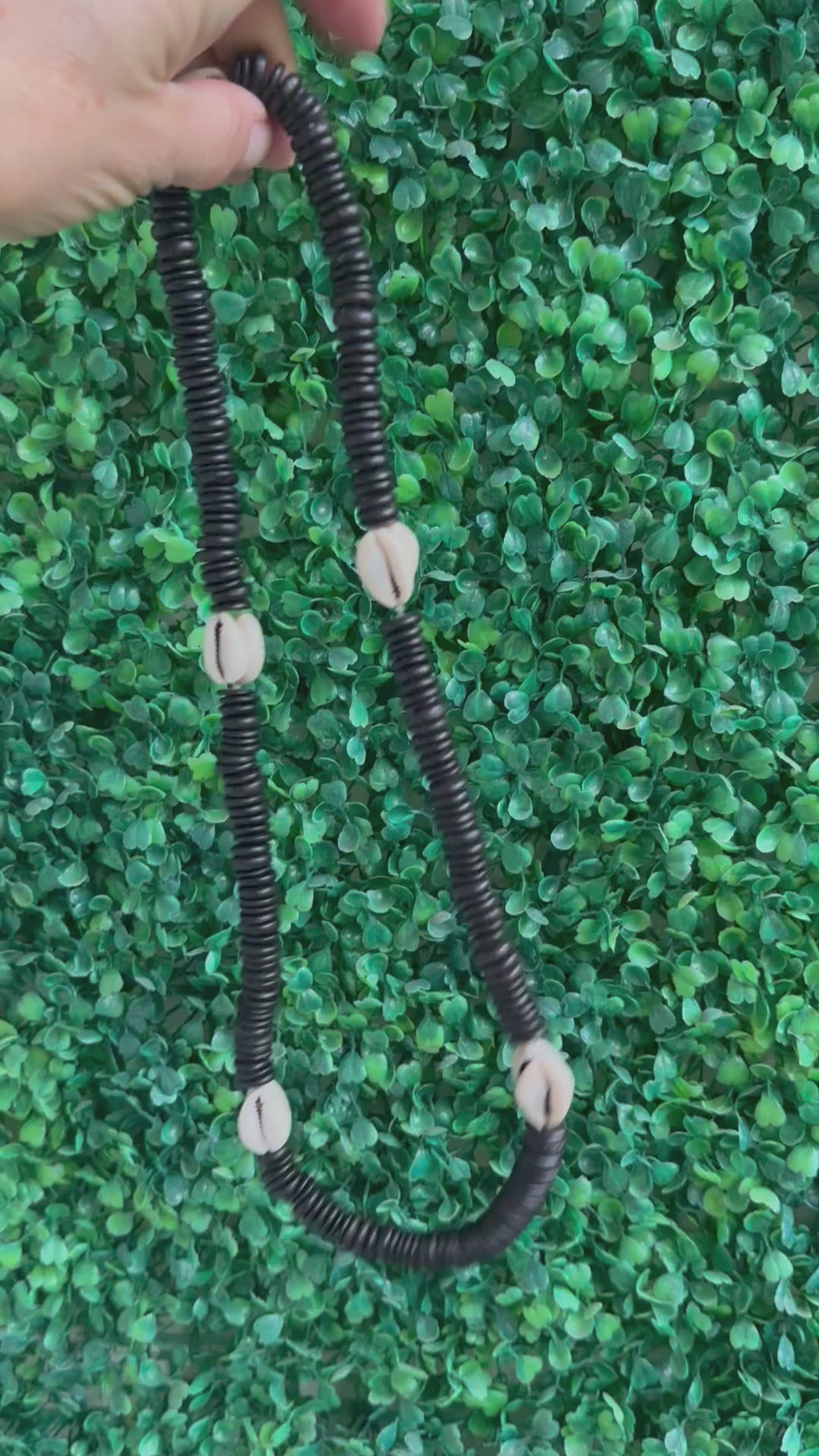 African Cowrie Shell Necklace with Coconut Beads