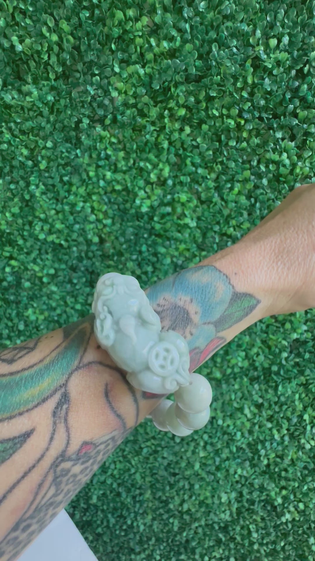 Carved Pixiu Natural Jade Bracelet