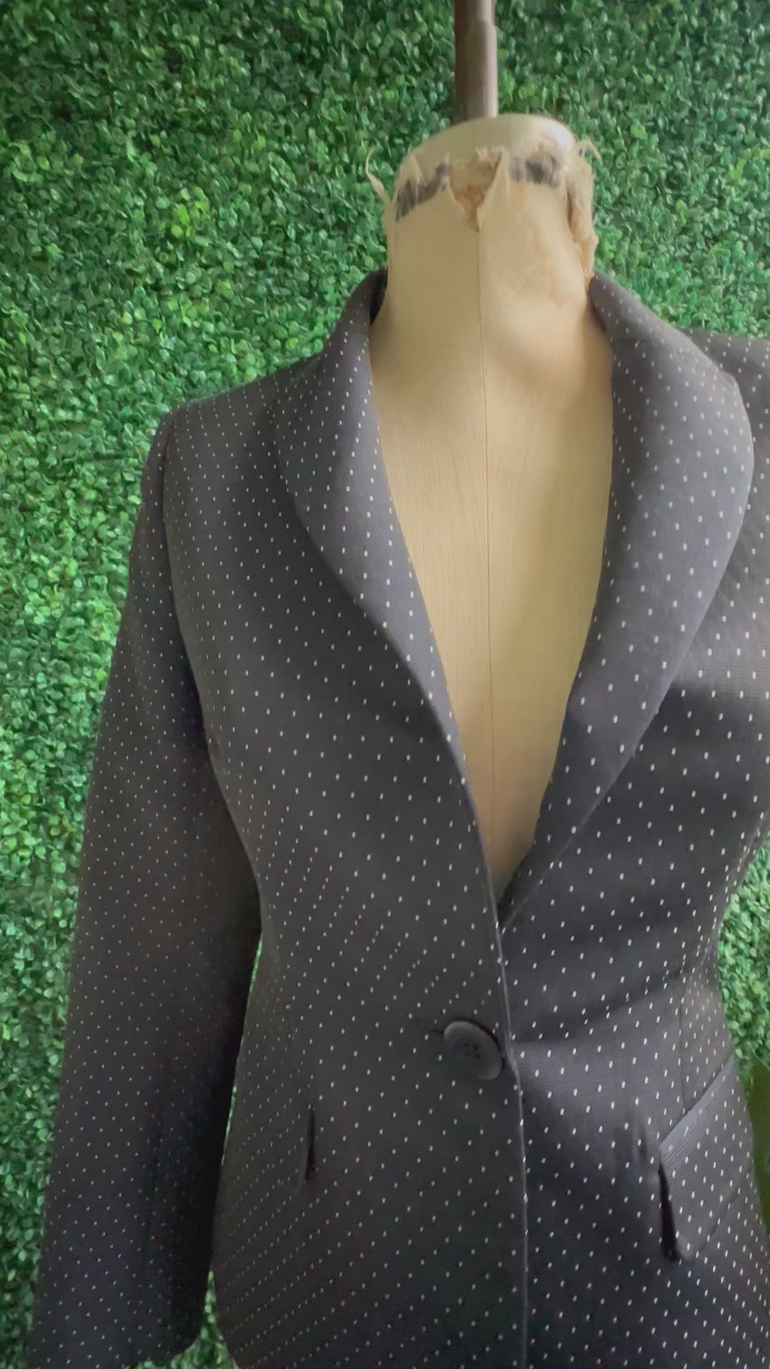 Ines de La Fressange Paris Tristan Polka Dot Single-Button Blazer