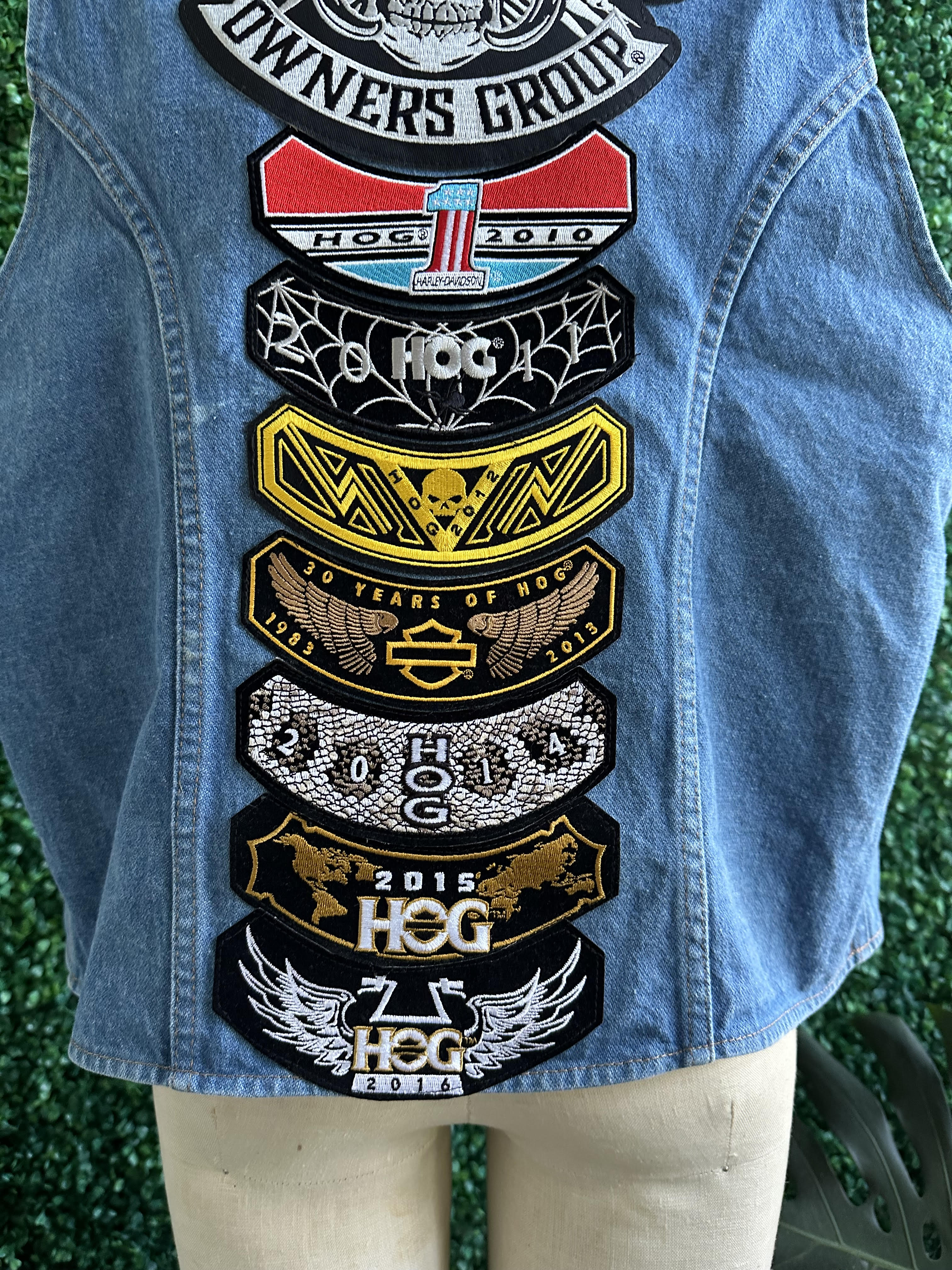 VINTAGE Original Wrangler Denim Vest FT. LAUDERDALE HOG HARLEY DAVIDSON Group