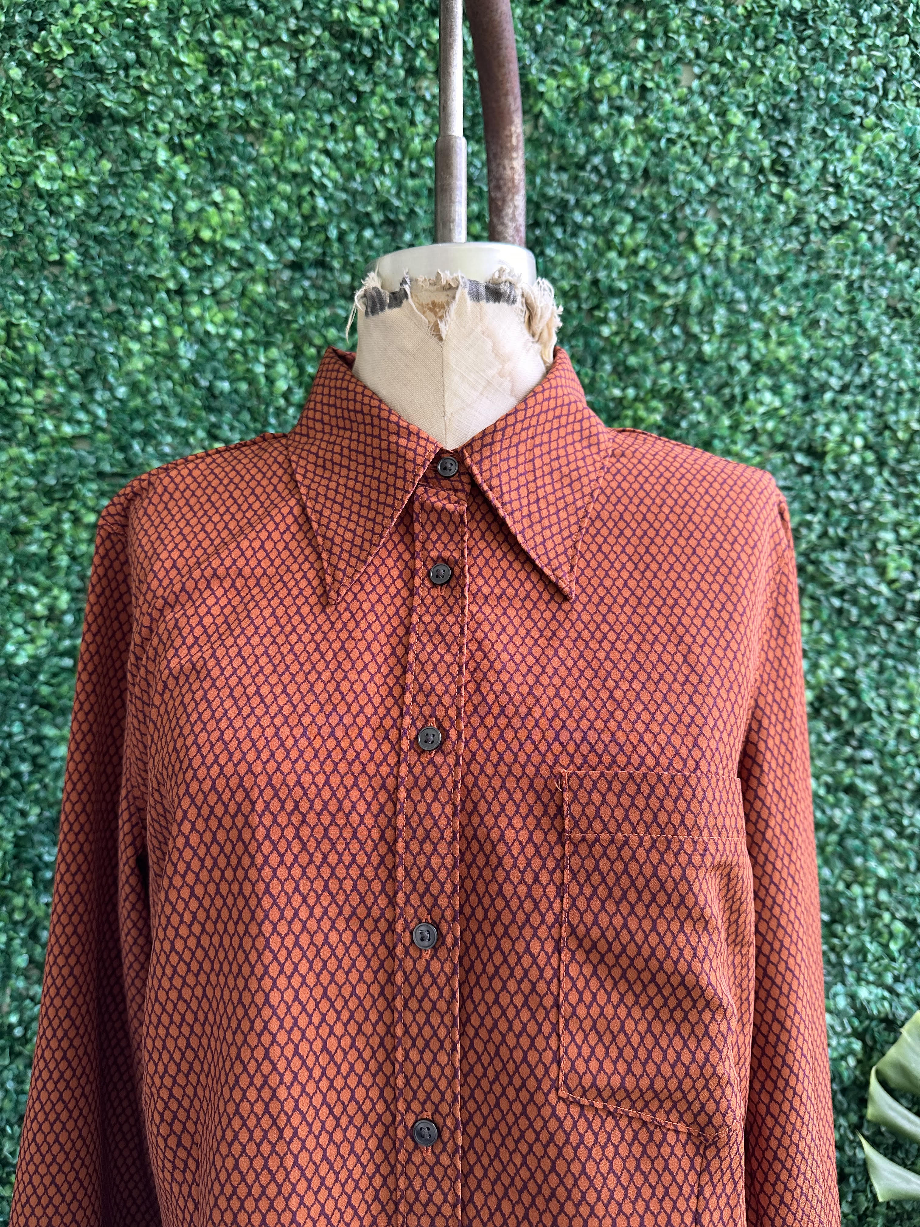 Vintage Levi's Women's Jasper Rusty Orange Blouse L