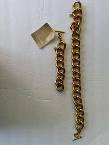 Michael Kors statement gold chunky choker necklace and bracelet set