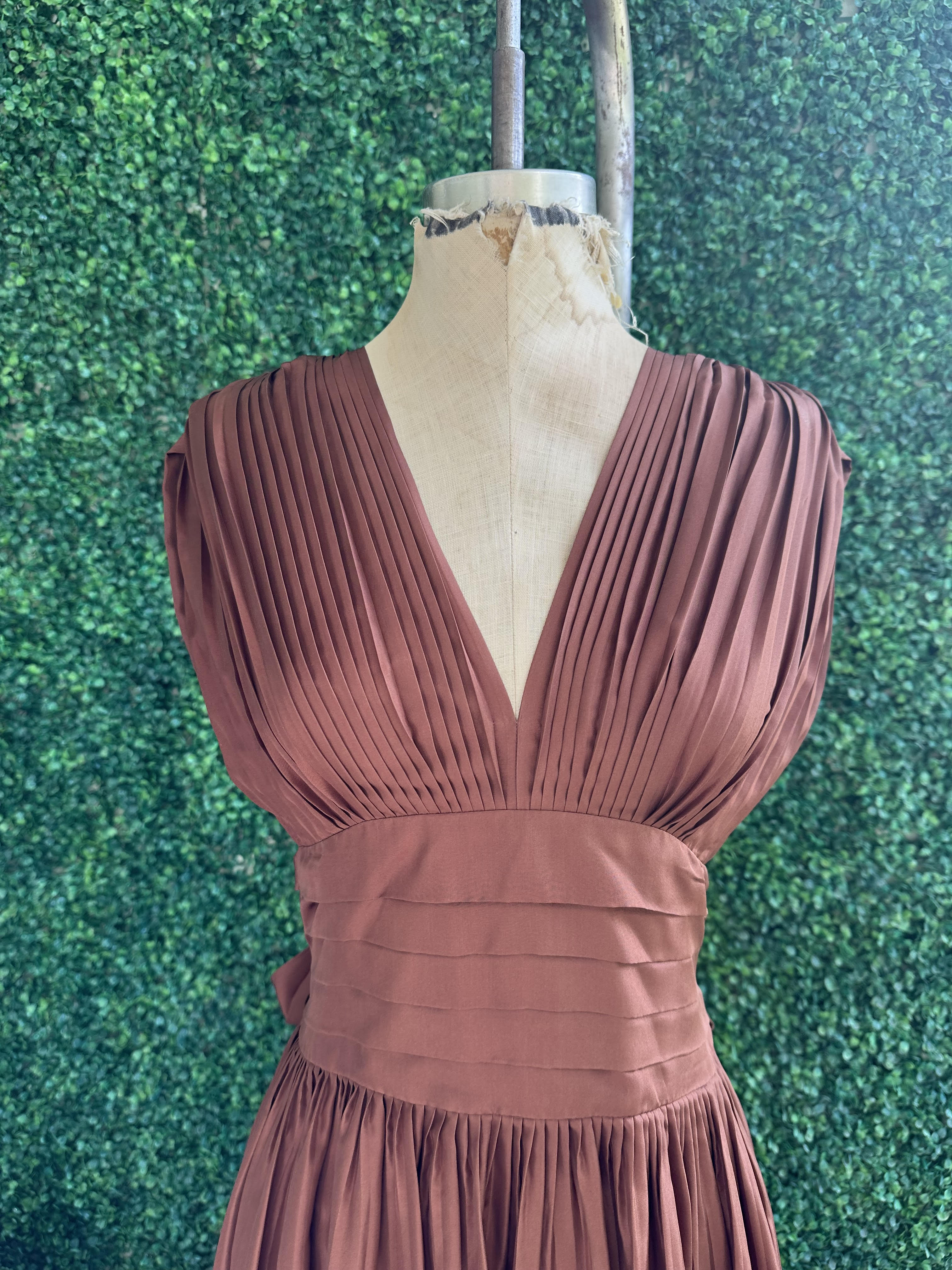 BCBG MaxAzria silk copper brown cocktail Dress