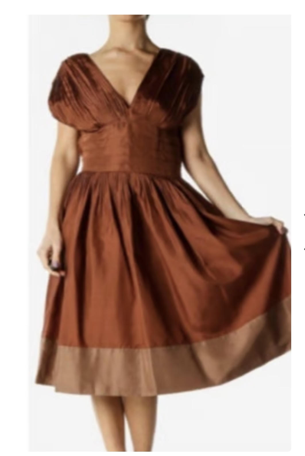 BCBG MaxAzria silk copper brown cocktail Dress