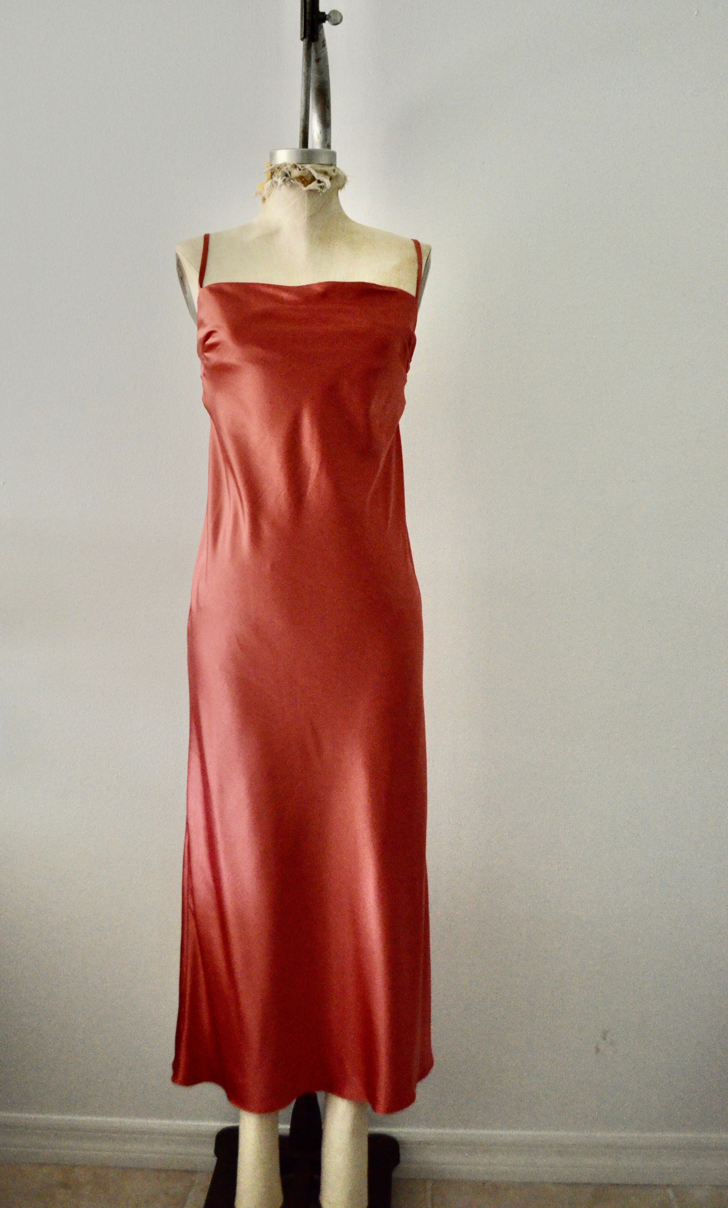 NWT Deadstock Silk slip dress with spandex trend long dress casual