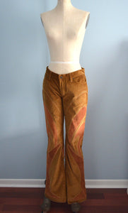 Nwt D&G Authentic Camel Flare Corduroy Cotton Velvet Patchwork Bohemian Chic Pants