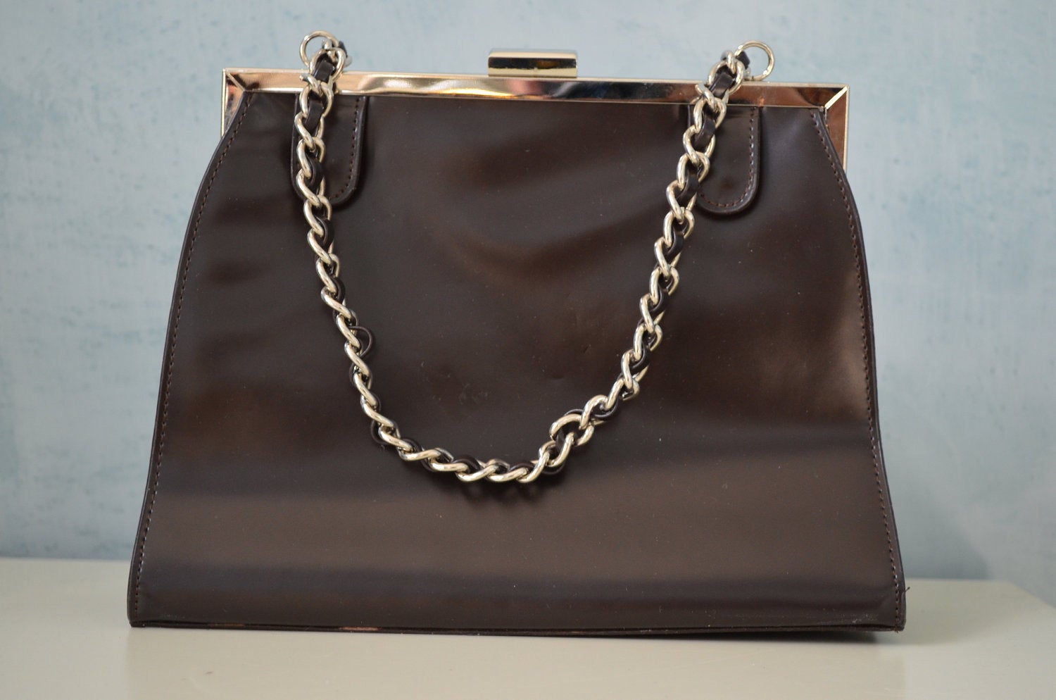 Victoria Wieck Leather Square Beverly Hills Handbag/Purse