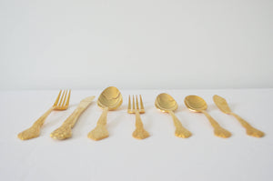 Rogers Baroque Rose Filigree 24K Gold Plated On Stainless Flatware Tableware Silverware 42 Pieces