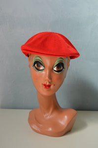 Red French Beret Beanie Rouge Lipstick Hat Accessory