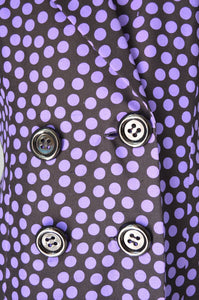 80S Purple And Black Polka Dot Silk Fit & Flare Dress Raul Blanco For Neiman Marcus