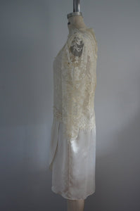 Patra Sheer Venise Lace Wedding Dress In Ivory Size 8