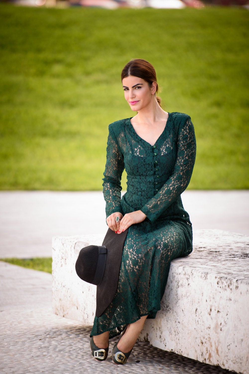 Bohemian Lace Maxi Dress Emerald Green Long Sleeves Cougar Vintage Shop Bohemian Lace Maxi Dress Emerald Green Long Sleeves Cougar Vintage Shop