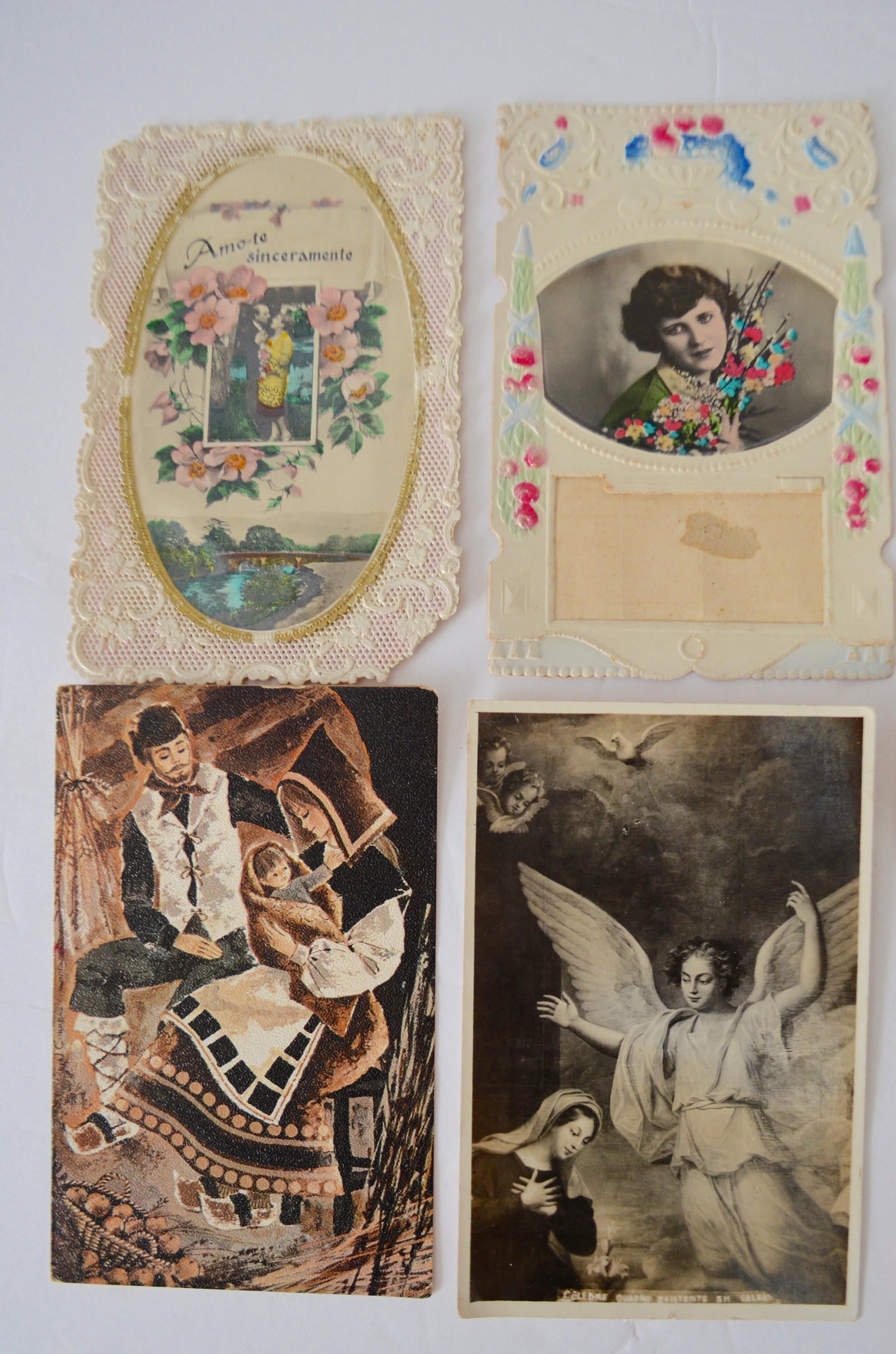 Portugal & Spain Postcards Scenic Romantic Lot Of 13 Circa 1900S Gatsby Hand Colored Love Letters