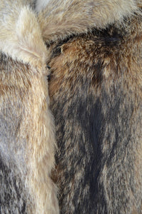 Boho Chic Fur French Ladies Rabbit Fur Coat Jacket Caramel