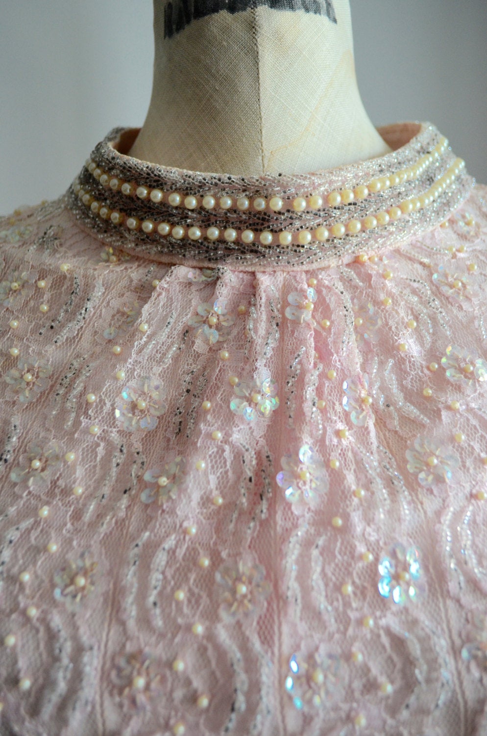 Dress Pearl Blush Pink White And Pearl Beaded Sequin Cocktail Dress Sequined Beaded Couture Gown