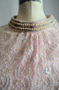 Dress Pearl Blush Pink White And Pearl Beaded Sequin Cocktail Dress Sequined Beaded Couture Gown