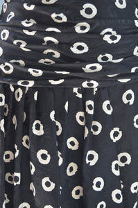 Lillie Rubin Polka Dot Silk Black Cream Crossover Dress Lillie Rubin S