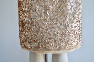 Saturday Night Gold Silk Sequined Beaded Party Made Of Honor Wedding Cocktail Sleeveless Crepe Dress