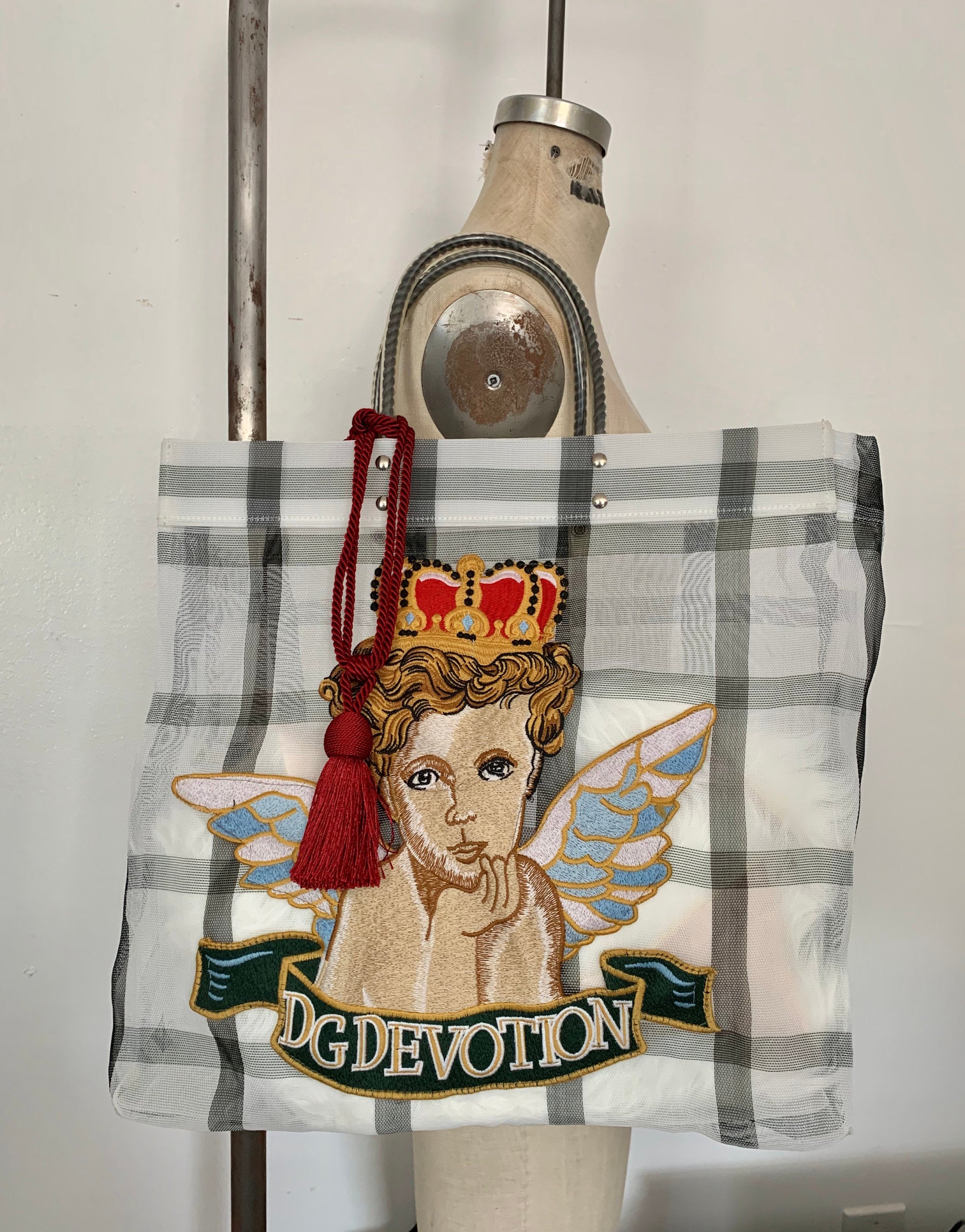 Crown Cupid Patch Dg Embroidered Designer Large Mesh Tassel
