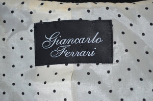 80S Giancarlo Ferrari Black And Cream Tweed Fringe Jacket