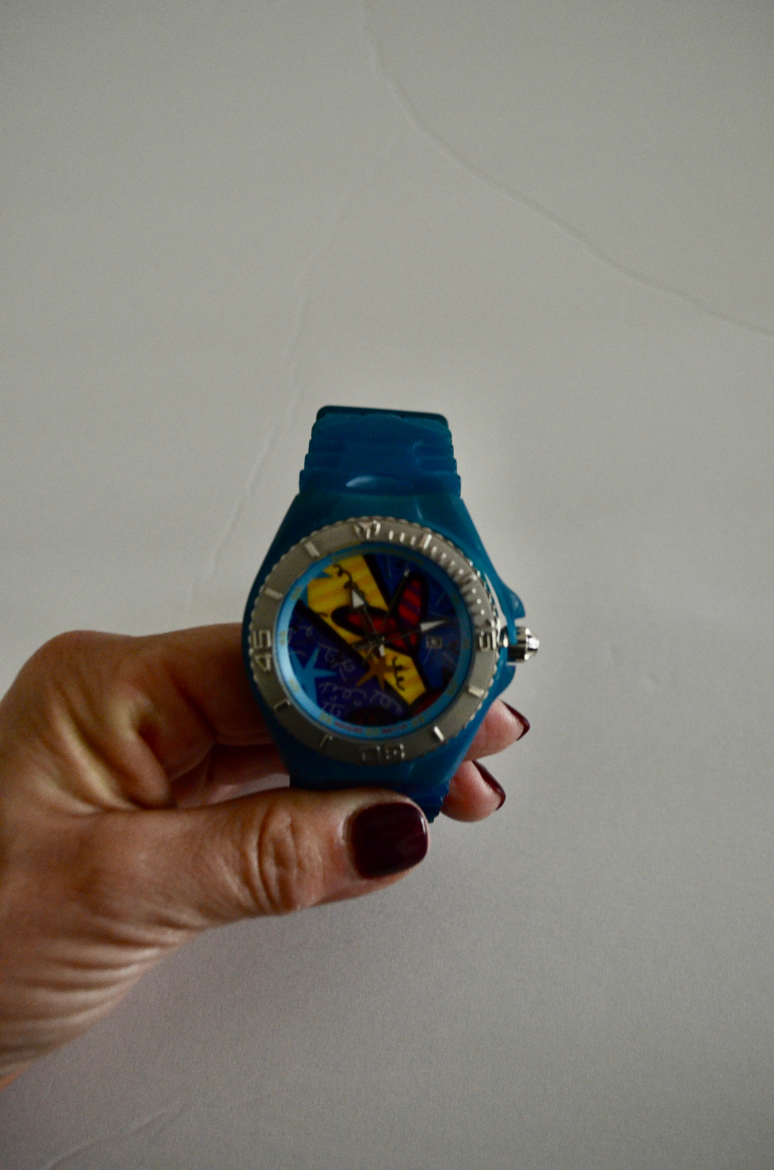 Rare vintage TechnoMarine Women's 108040 Cruise Britto 3-Hand Blue Polyurethane Watch