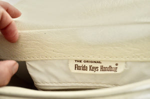 Vintage The Original Florida Keys Handbag Shoulder Embossed Painted Birds Beach