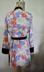 Kimono Vest Black Chinese Japanese Women Kimono Traditional Satin Robe Floral Garden Bath Gown