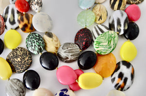Boho Multi Strand Chunky Resin Acrylic Beads Necklace Statement Piece