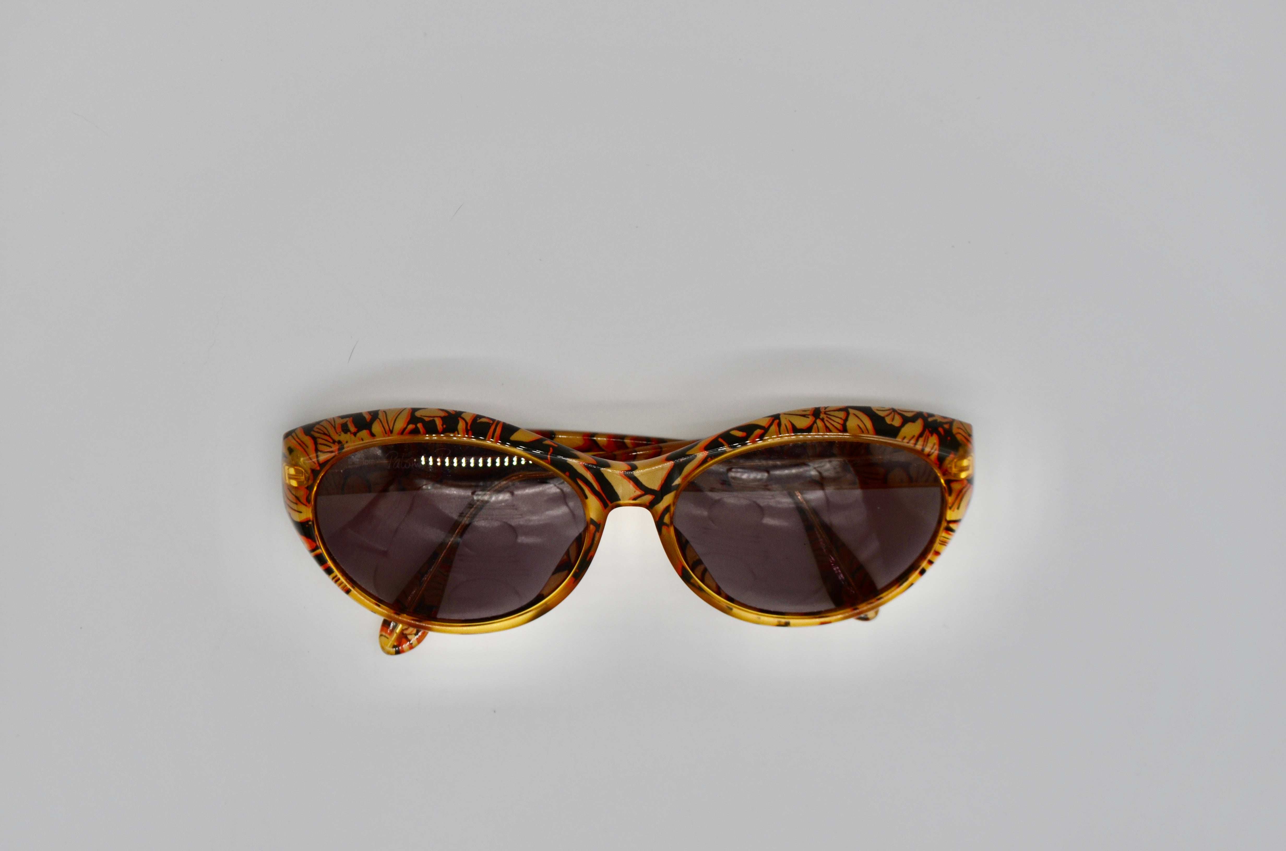 Vintage Authentic Paloma Picasso Cat Eye Floral Translucid Sunglasses Frame 3807-30