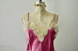 NWT Pink Silk lace Trim Slip Short Dress M Sleepwear Loungewear
