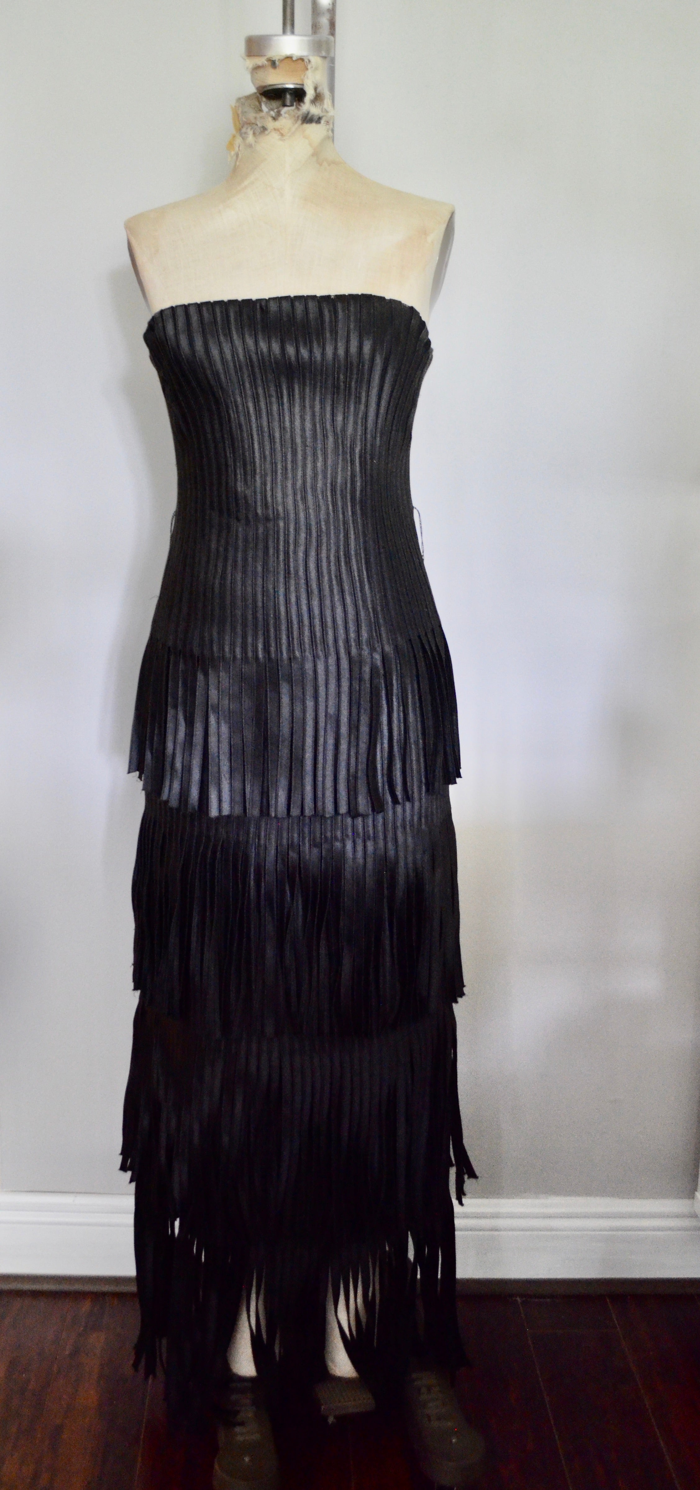 BCBG Maxazria Black corset RUFFLE SKIRT EVENING GOWN Maxi Dress